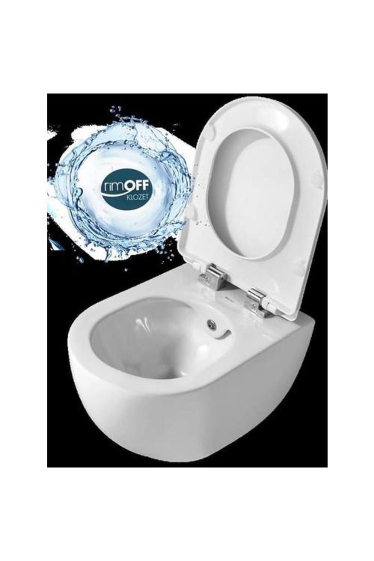 Free Rim Off Asma Klozet Mat Siyah Duck Klozet Kapağı