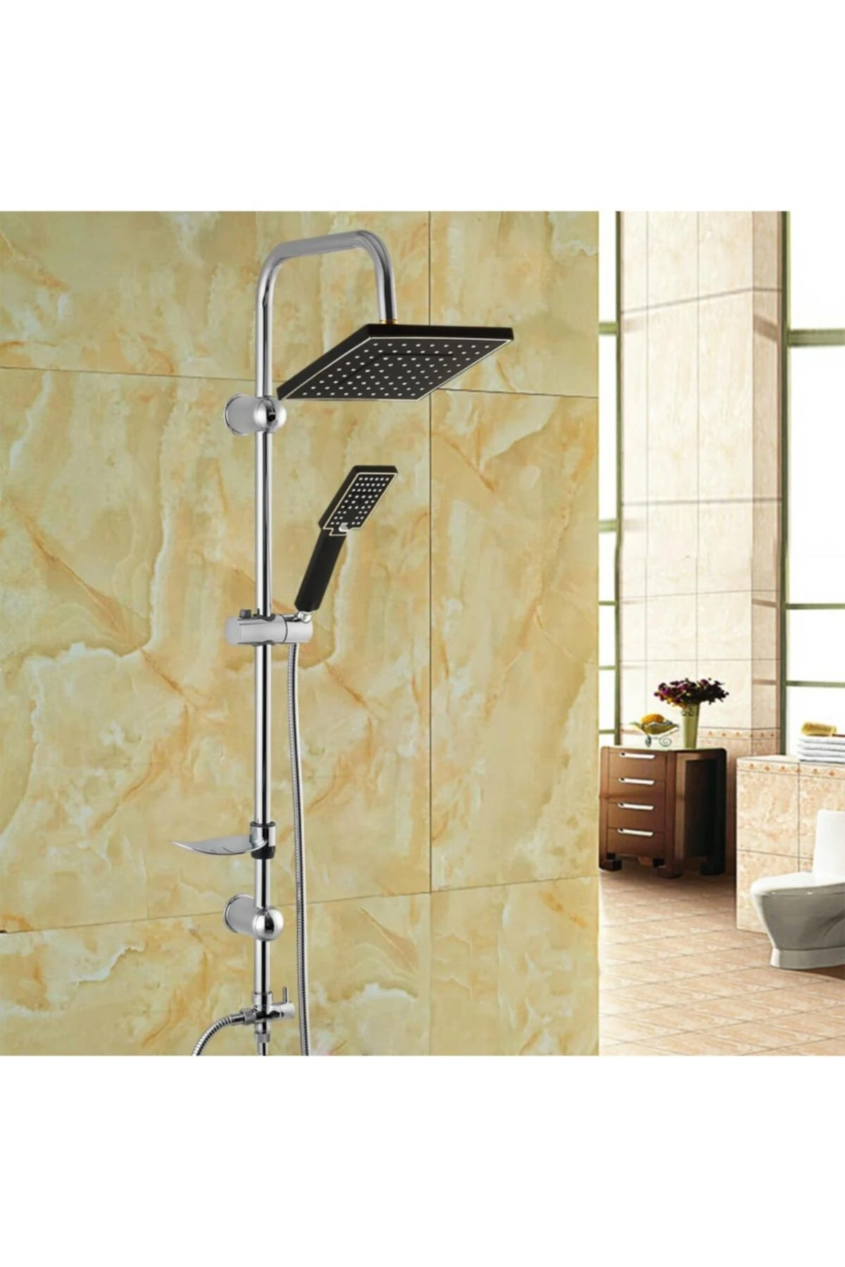 Anna Full Lüks Gold Robot Yağmurlama Tepe Duş Seti