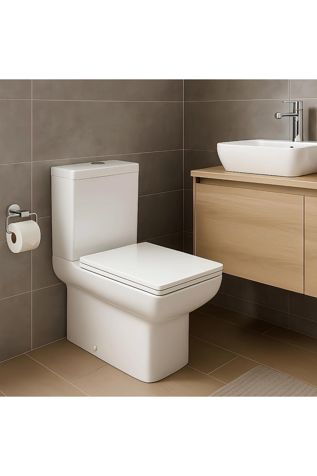 Power Duvara Sıfır Klozet Takım POW.K022,Power Duroplast Yavaş Kapak