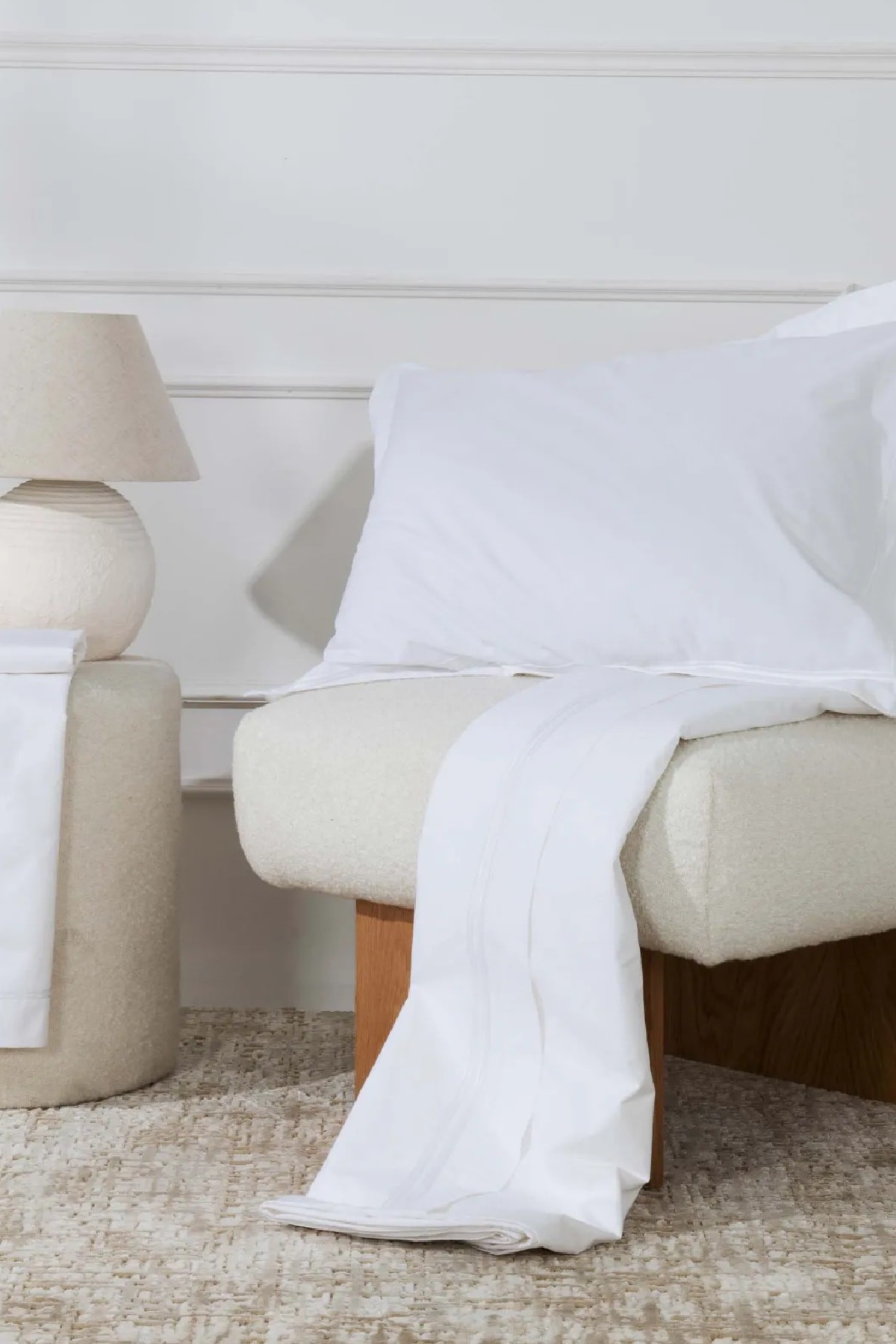 White Collection Ada Beyaz Zincir Şeritli Percale Çift Kişilik Nevresim Takımı