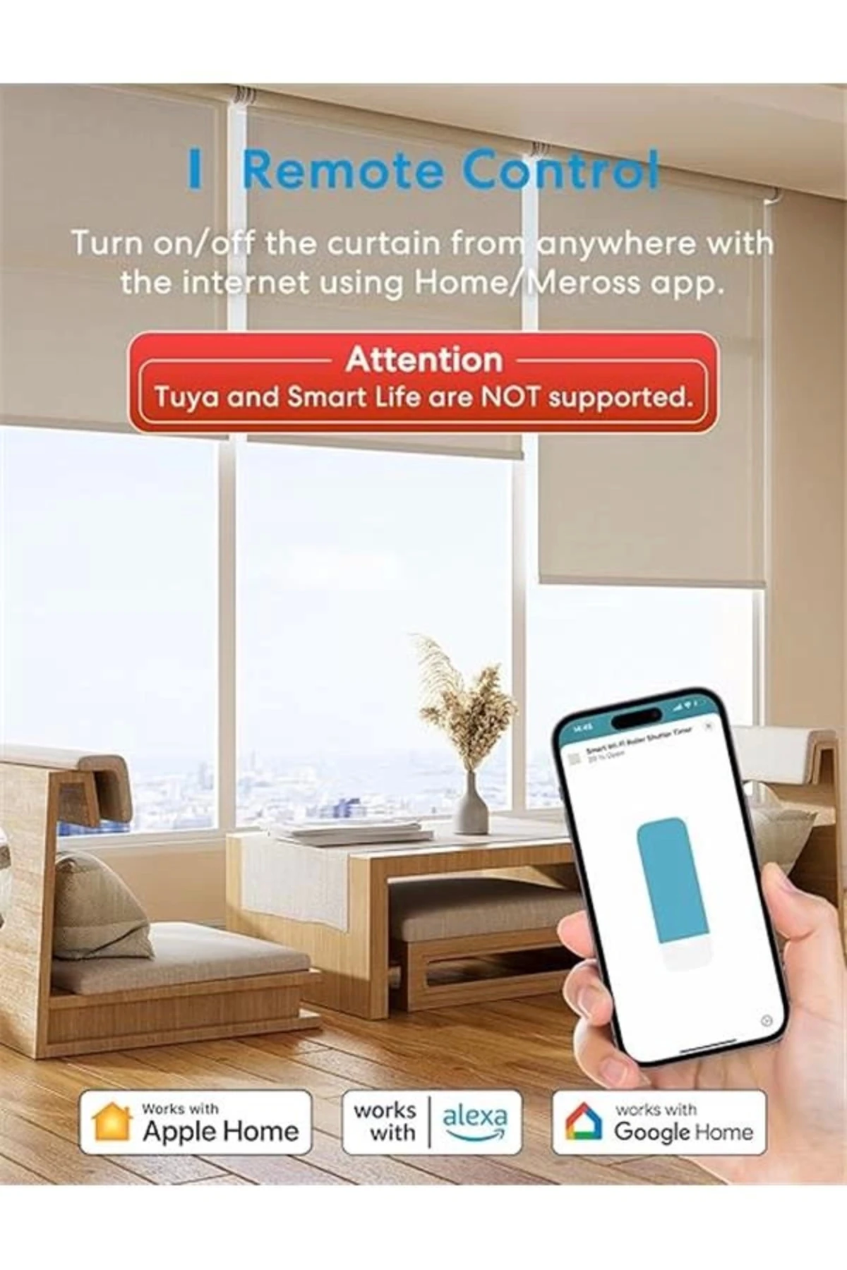 Meross Akıllı Panjur Anahtarı, Nötr Tel Gerekli, Akıllı Ev Sistemleri, HomeKit Alexa Google Home