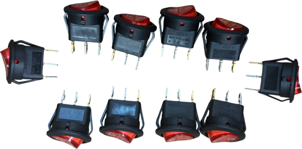 0-1 Yuvarlak Kırmızı Işıklı Düğme 10 Adet Fiyatıdır