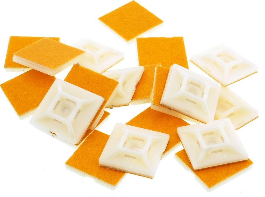 Plastik Kablo Bağı Klipsi Cırt Kelepçe Tutucu Yapışkanlı 19 x 19 mm 50 Adet