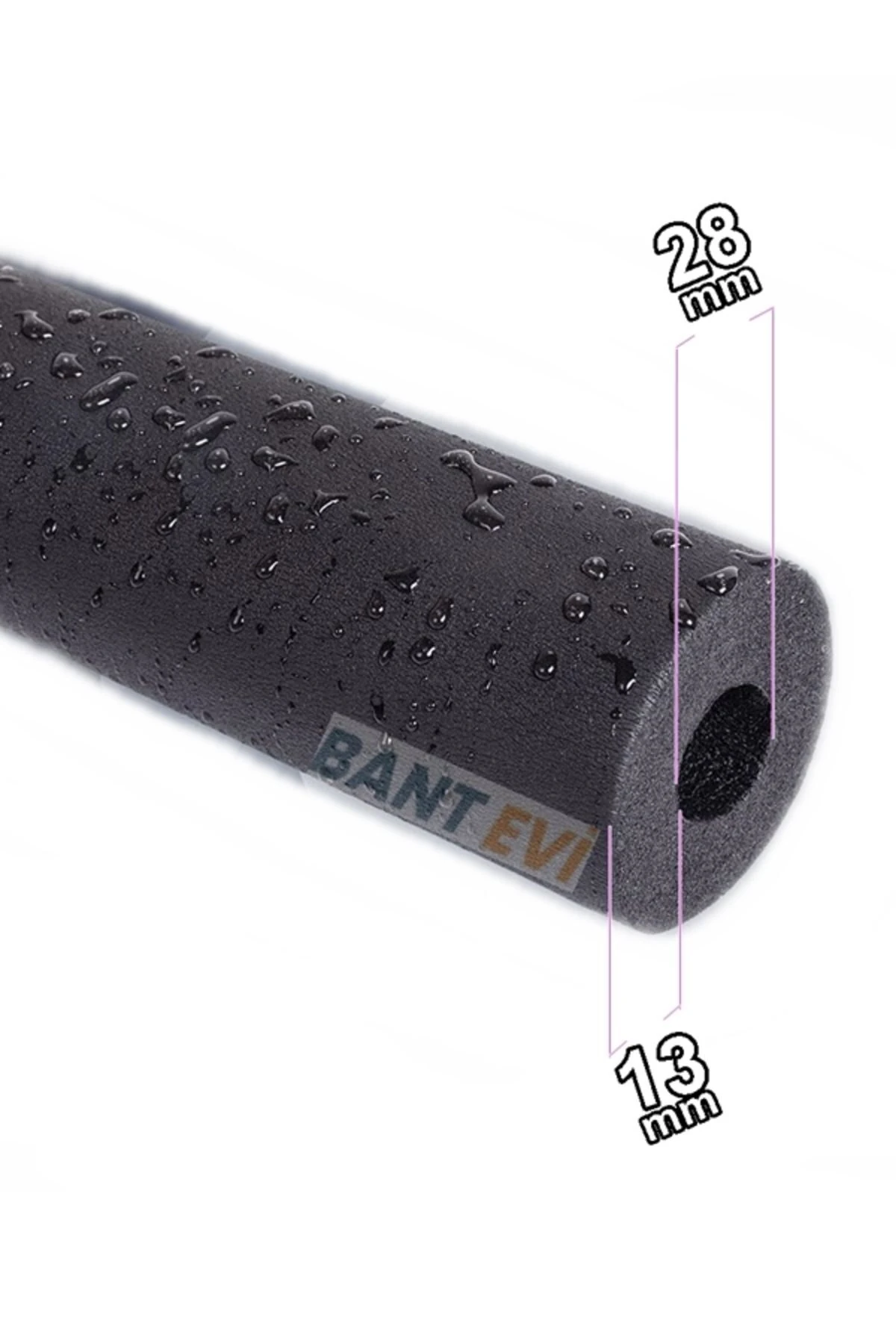 Kauçuk Boru İzolasyonu 3/4" İç Çap 28mm, 13mm Et Kalınlık, 2metre Boru Kılıfı