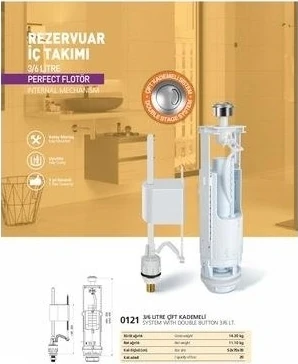 Nkp 3/6 Litre 2 Kademeli Klozet Rezervuar Iç Takım