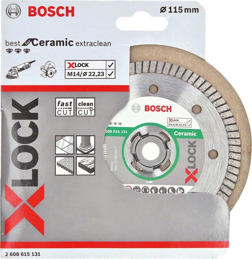BOSCH - X-Lock - Best Serisi Seramik Için, Extra Temiz Kesim Turbo Segman Elmas Kesme Diski 115 mm