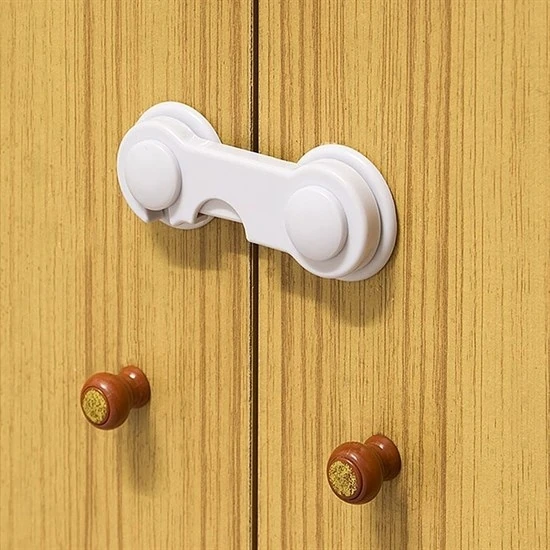 Bebek Çocuk Güvenliği Çekmece ve Dolap Için Kendiliğinde Yapışkanlı Vidasız Kapak Kilidi (5263)