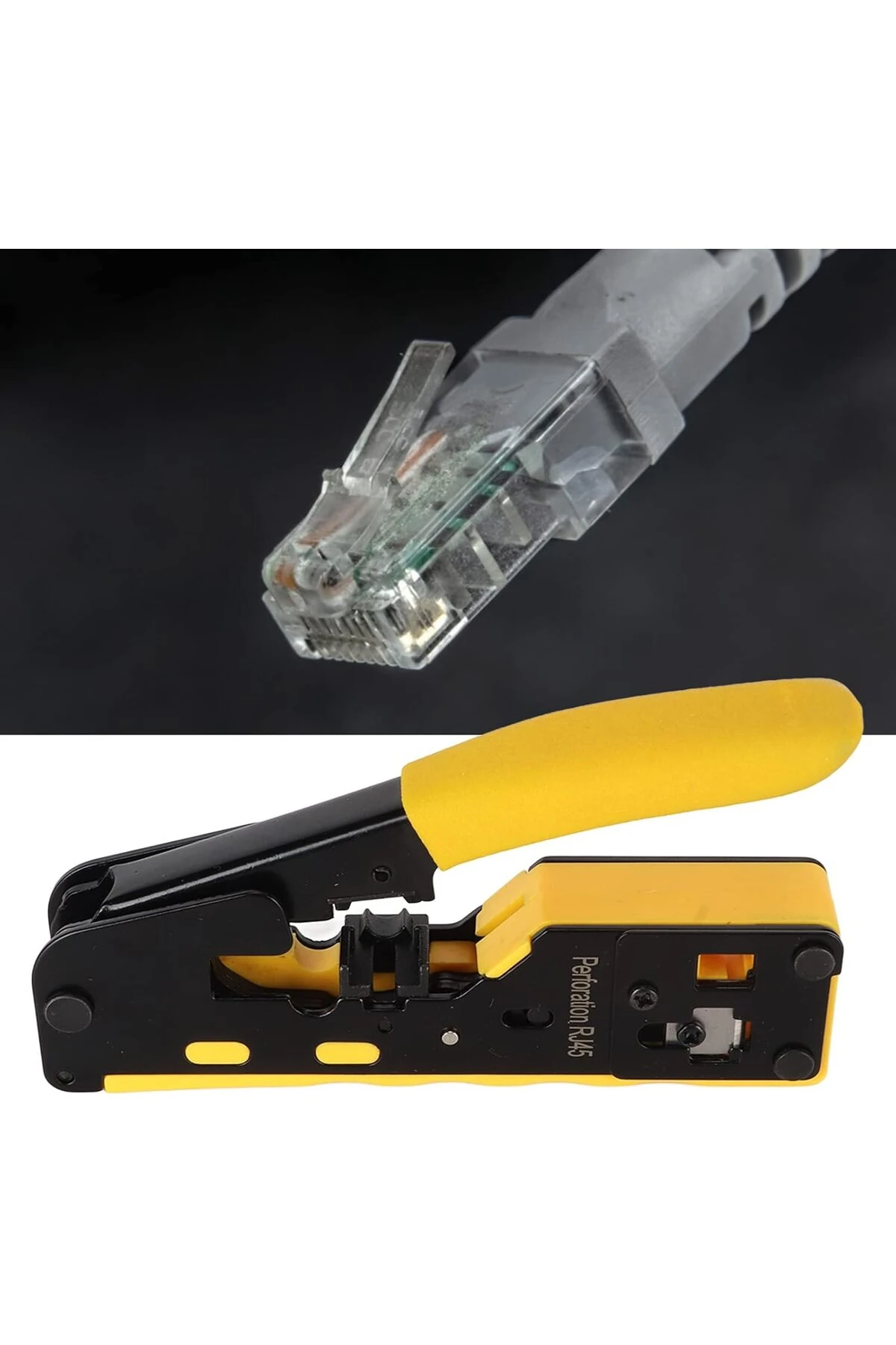 Cat5/Cat6/Cat7 Uyumlu Ağ Sıkma Pensesi RJ45 RJ11 Crimping Tool Kesme Sıyırma Sıkma 3'ü 1 Arada