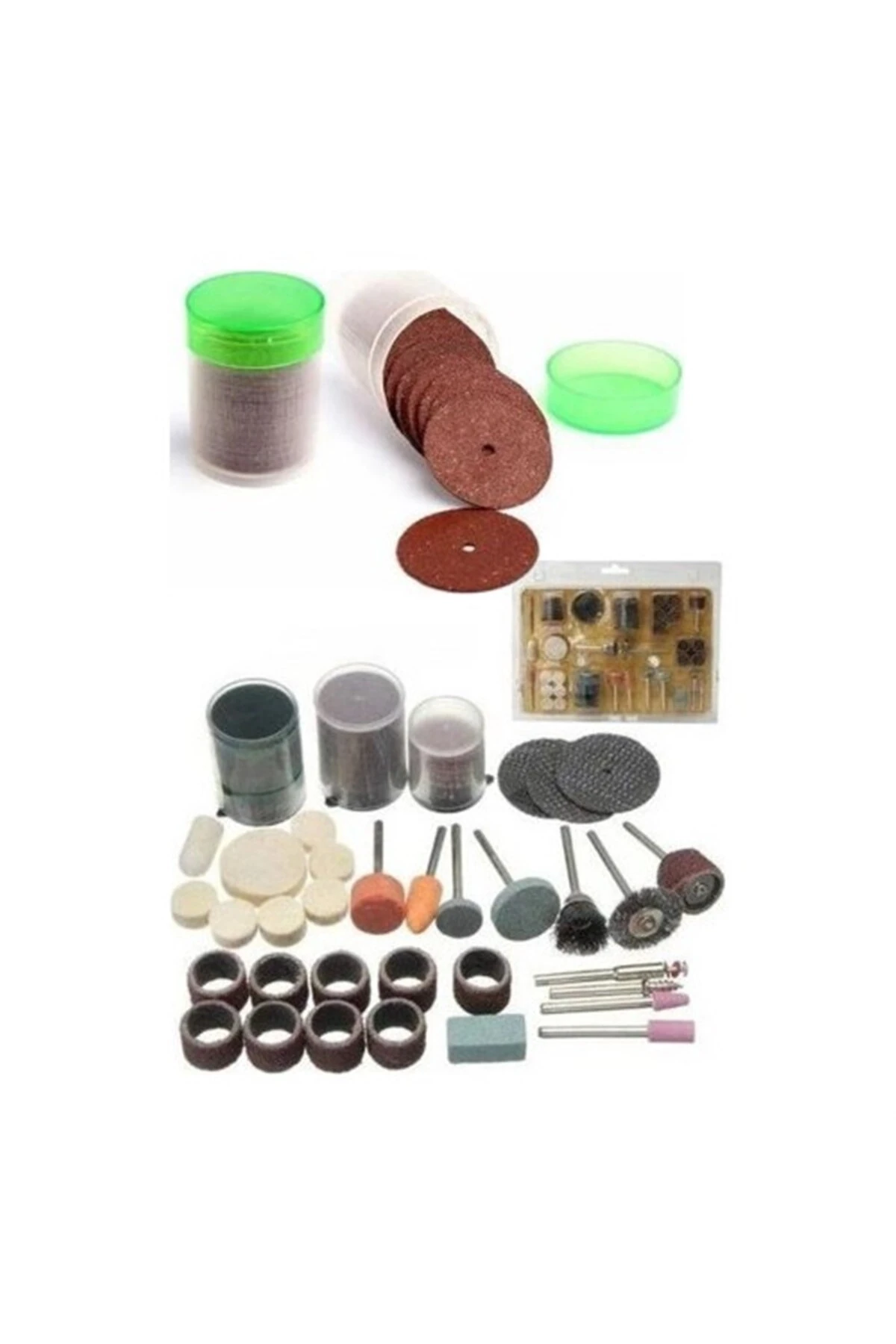 105 Parça Oyma Taşlama Zımpara Fırçalama Dremel Gravür Uç Set Hobi Seti