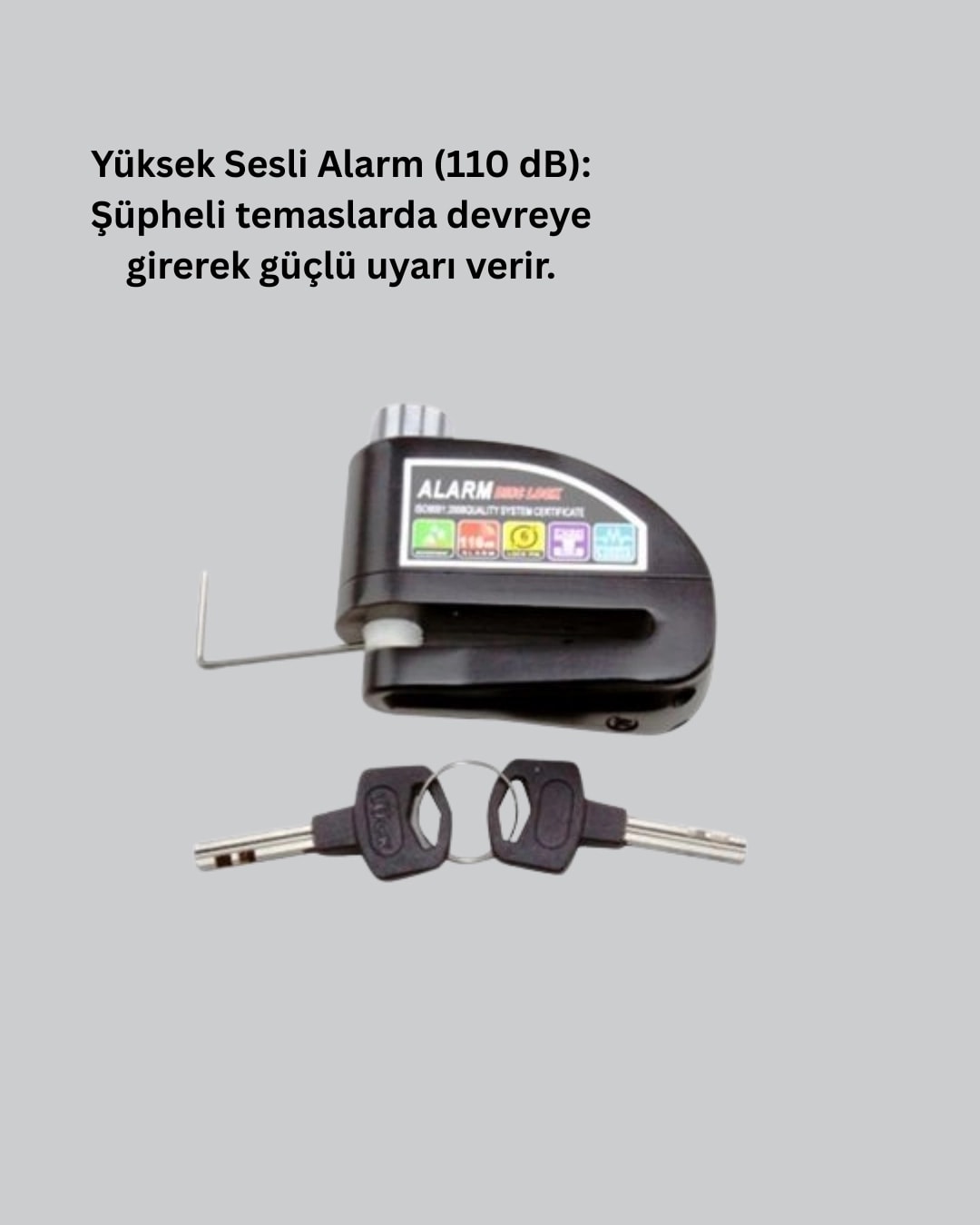 Alarm Sensörlü Disk Kilidi Motosiklet Scooter Bisiklet Güvenlik