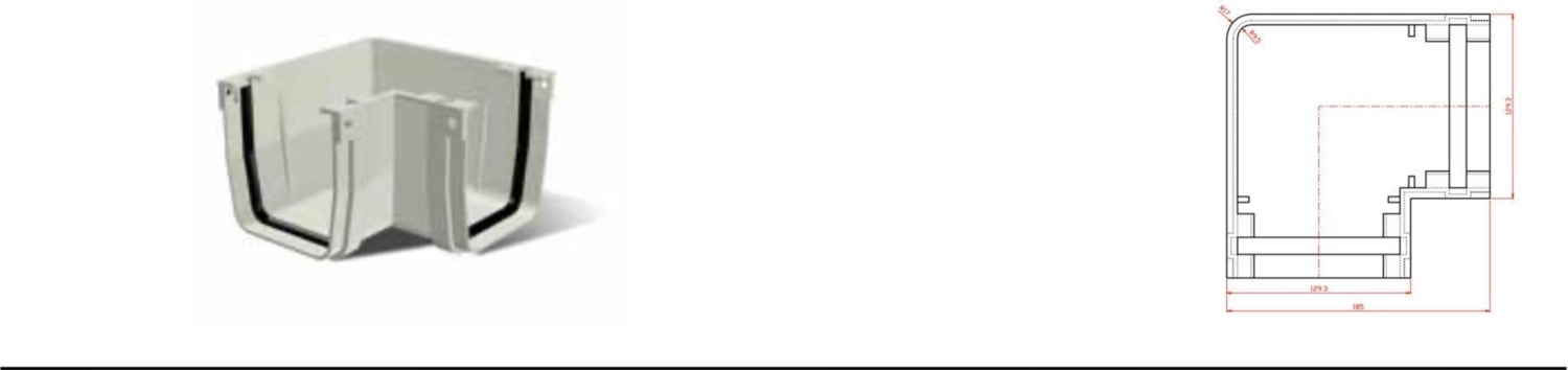 Köşeli Çatı Oluğu 90 Derece Iç-Dış Dirsek