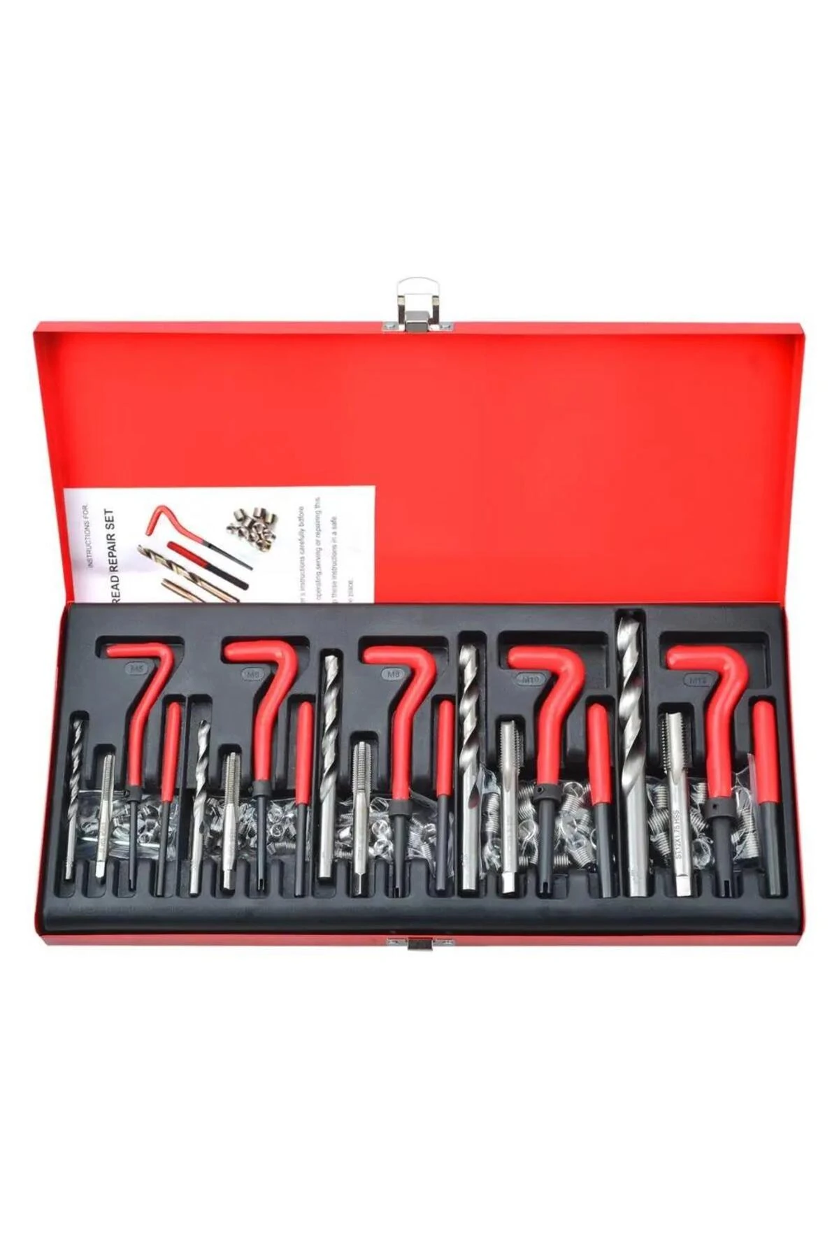 131 Parça Diş Açma Helicoil Vida Tamir Onarım Seti M5-m12 Profesyonel 1. Kalite