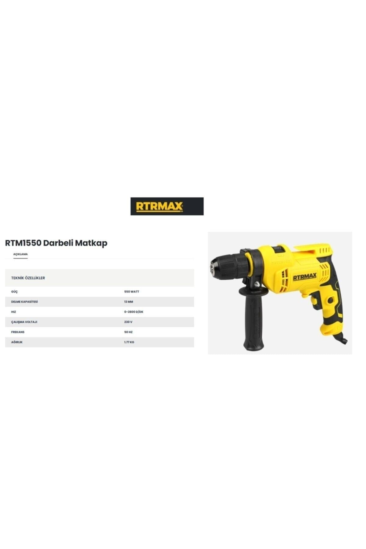 RTRMAX Rtm 1550 Darbeli Matkap