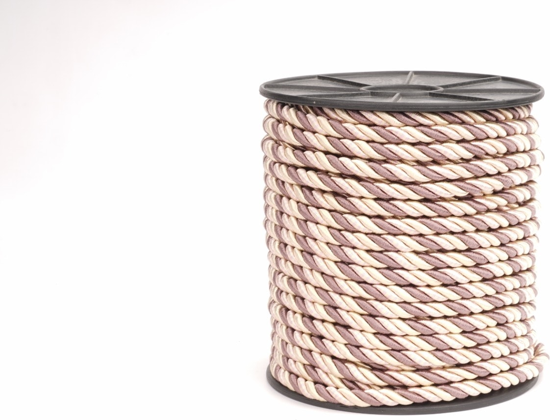 Polyester Kordon ip 10mm 50metre- Kestane/Krem