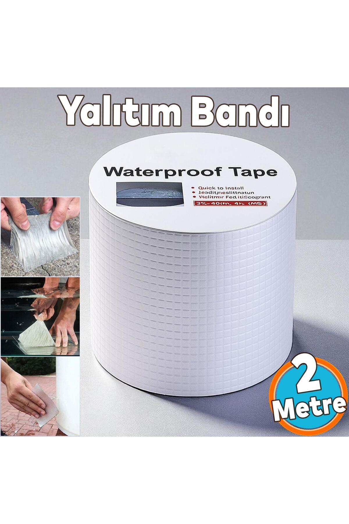OZKUVVET 2 METRE Çatı İzolasyon Bandı Su Sızdırmazlık Geçirmezlik Yalıtım Çamur Tamir Çatlak Boru Bant 5 ADET