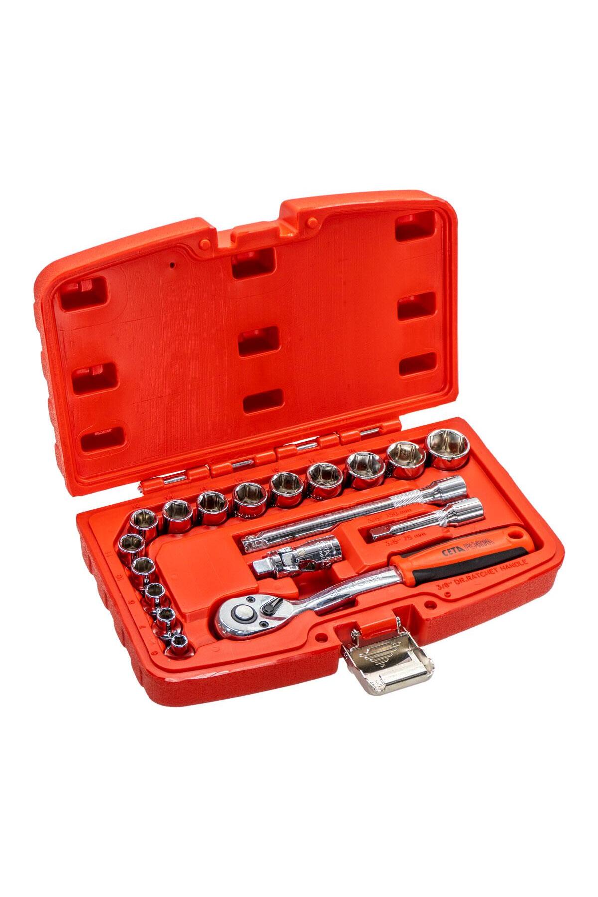 CETA FORM Ceta 18 Parça 3/8” 6 Köşe Lokma Takımı - C10-18ph4