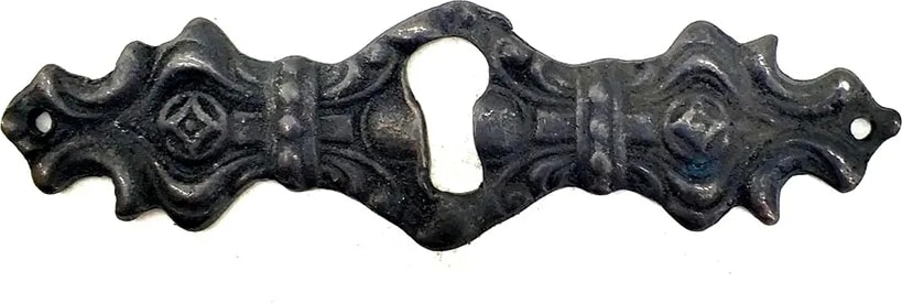 Antika Tarz Dekoratif Pirinç Anahtar Ağızlığı - 28X104MM, Oksit