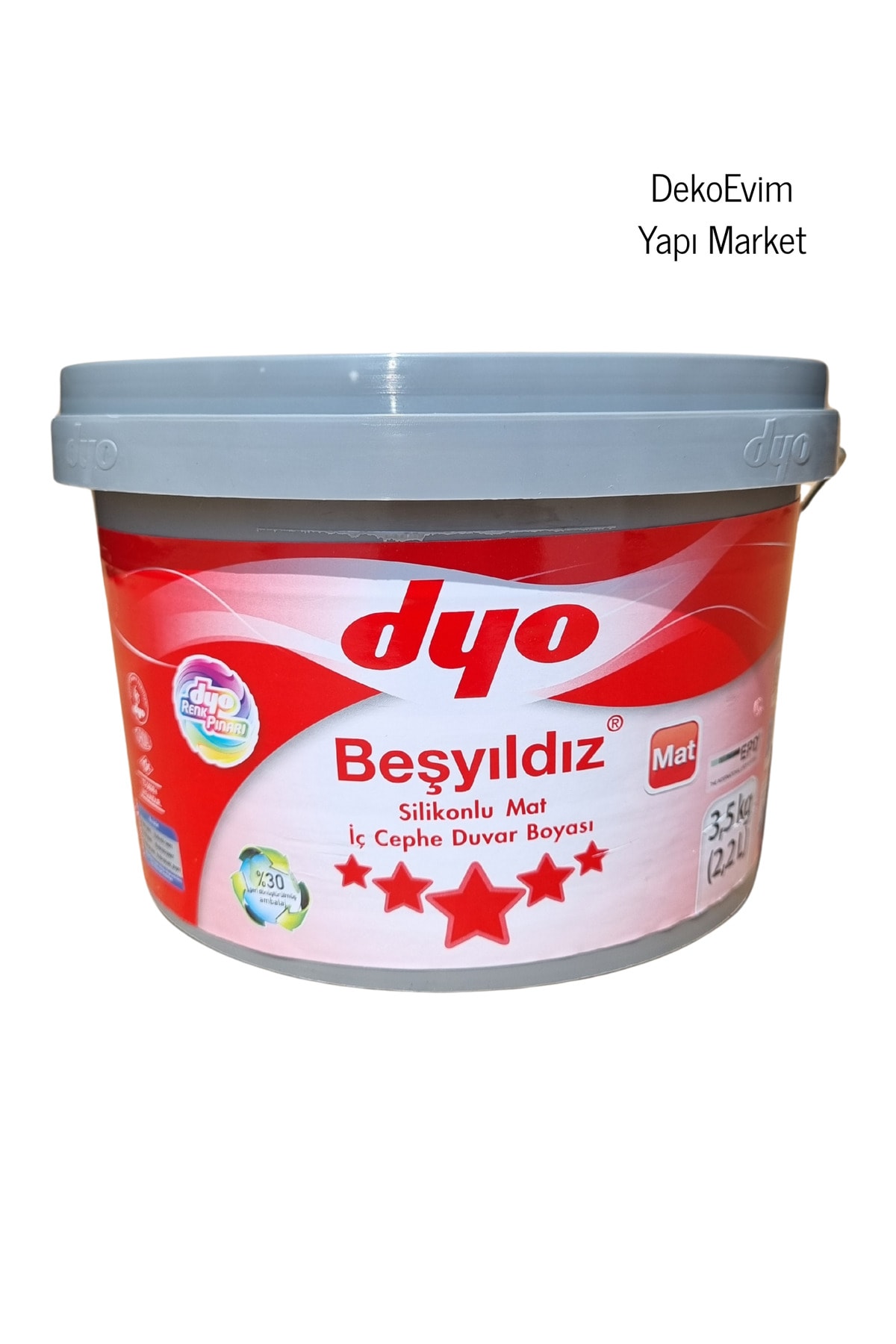 Beşyıldız Silikonlu Plastik İç Cephe Duvar B. Buz Beyazı 7127 3,5 Kg.