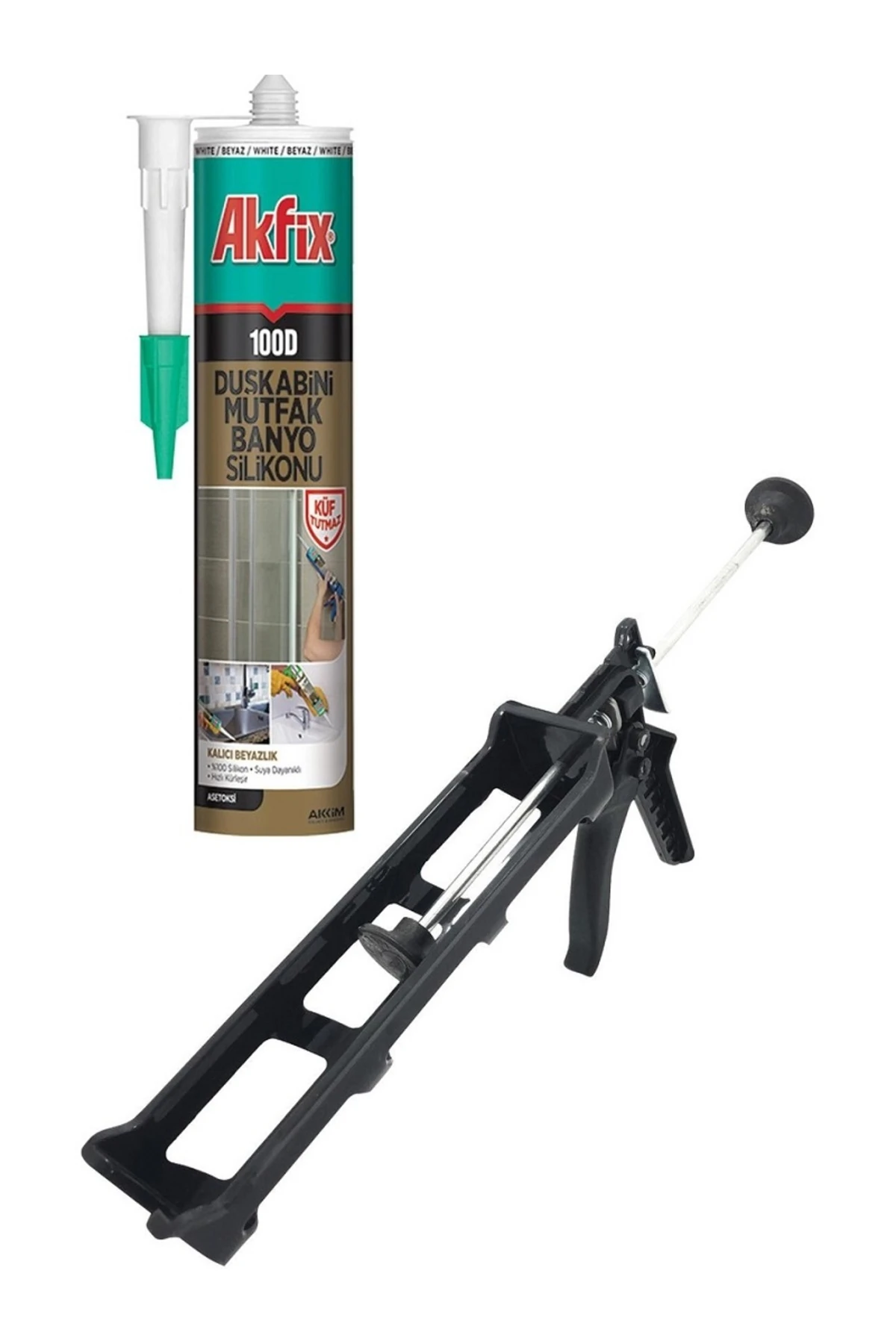 DUŞAKABİN SİLİKON BEYAZ PİLASTİK SİLİKON TABANCASI