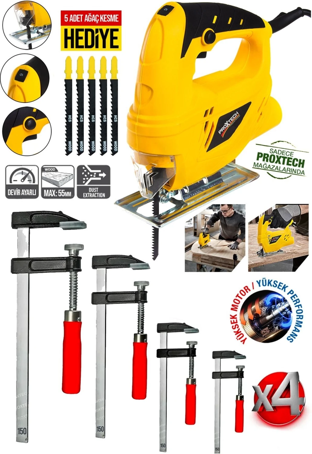 Premium 6 Devirli Yüksek Tork Hassas Keskinlik Ağaç,sunta Odun Kesme Dekupaj Testere Hobi Set