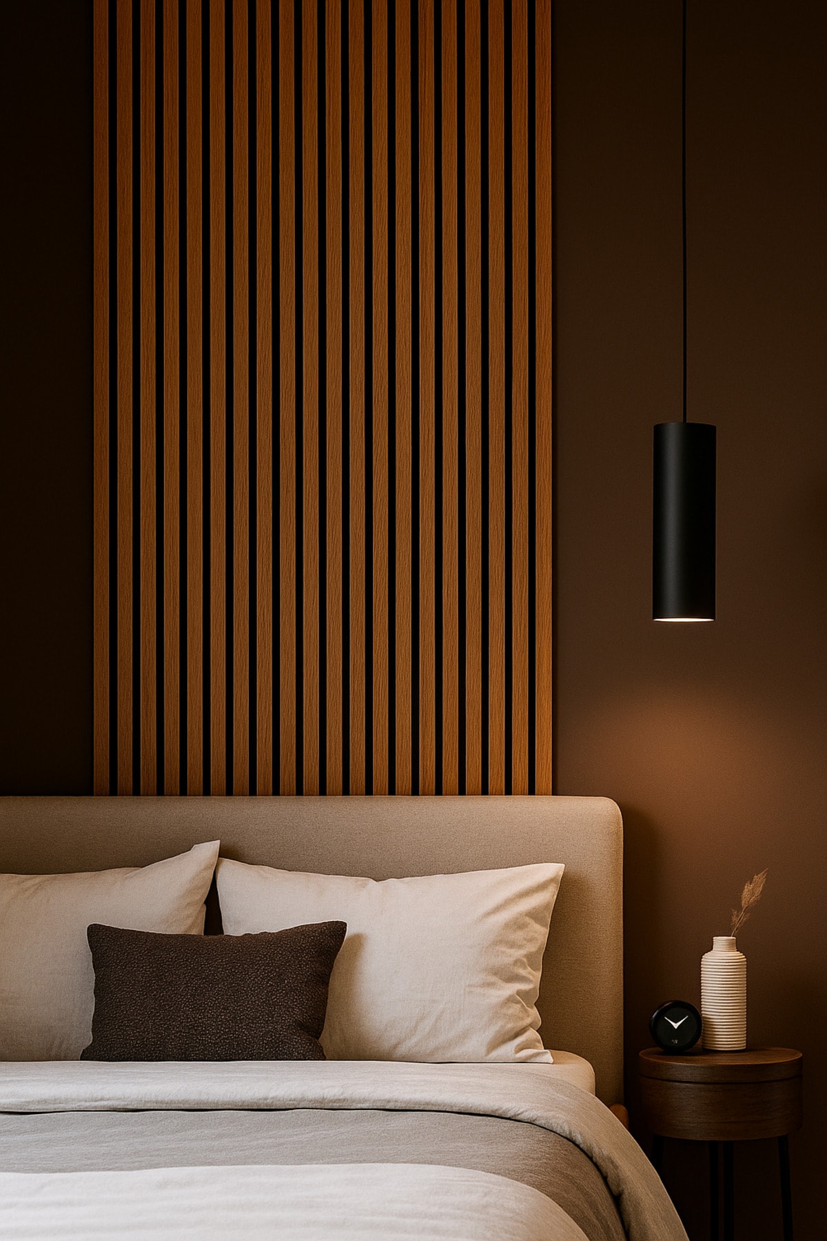 Mdf Ahşap Akustik Dekoratif Duvar Paneli 24x240 Cm - Teak