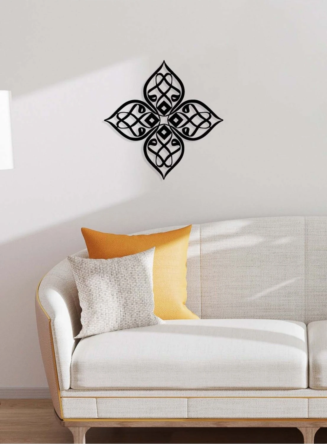 -Vav Harfi Islami Metal Tablo - Islami Ev Dekorasyonu - Dini Duvar Tabloları - 50 X 50 - Cm - Sıyah-Islm-178