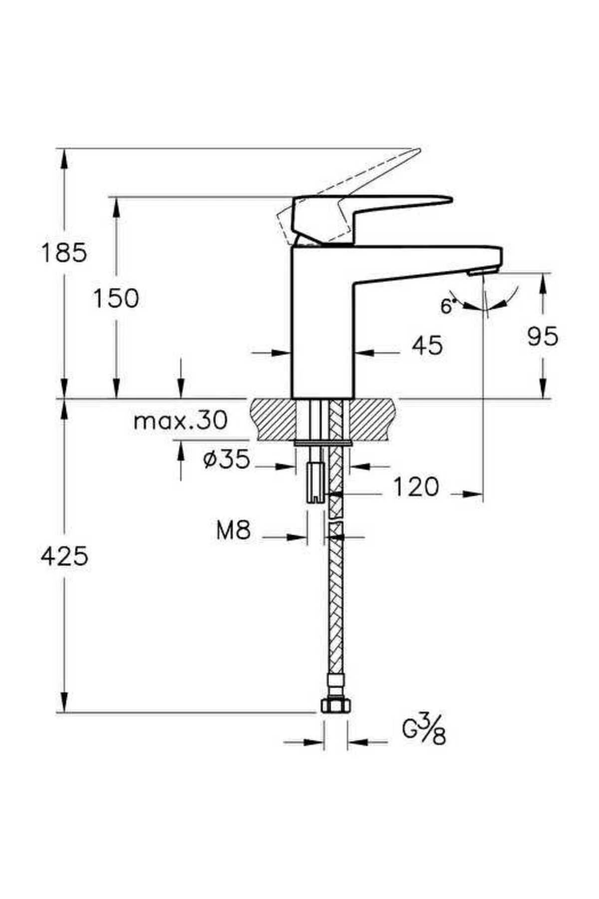 Lavabo Bataryası, Root Square, Mat Siyah, A4273236