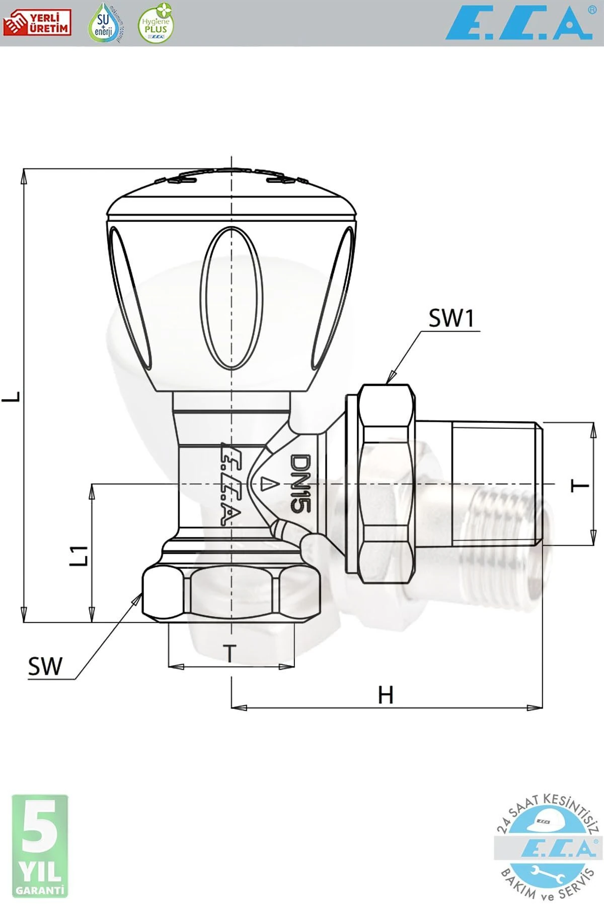 1/2 Köşe Radyatör Valfi Petek Havlupan Vanası 2 Adet Rv3 602120641
