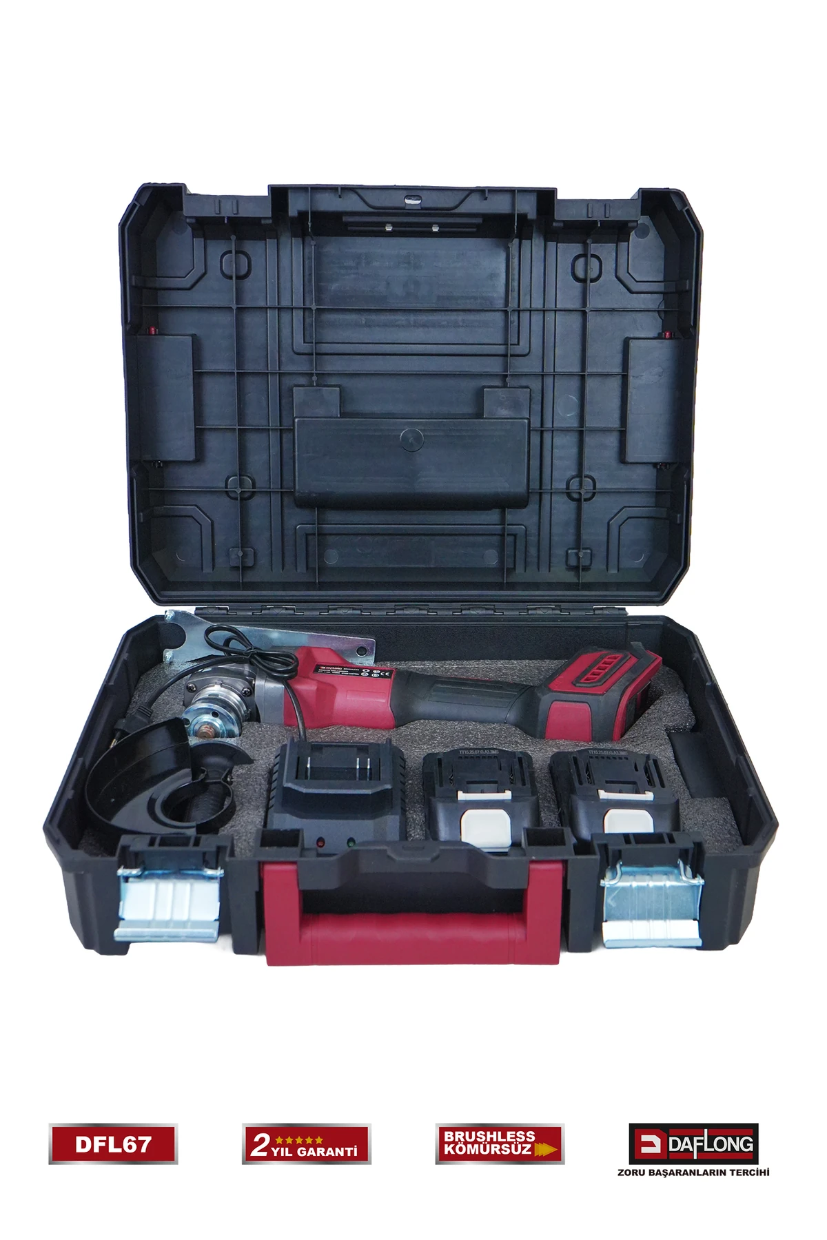 PRO 21V ÇİFT AKÜ 6 KADEME DEVİR AYARLI KÖMÜRSÜZ ŞARJLI TAŞLAMA SPİRAL DFL-67