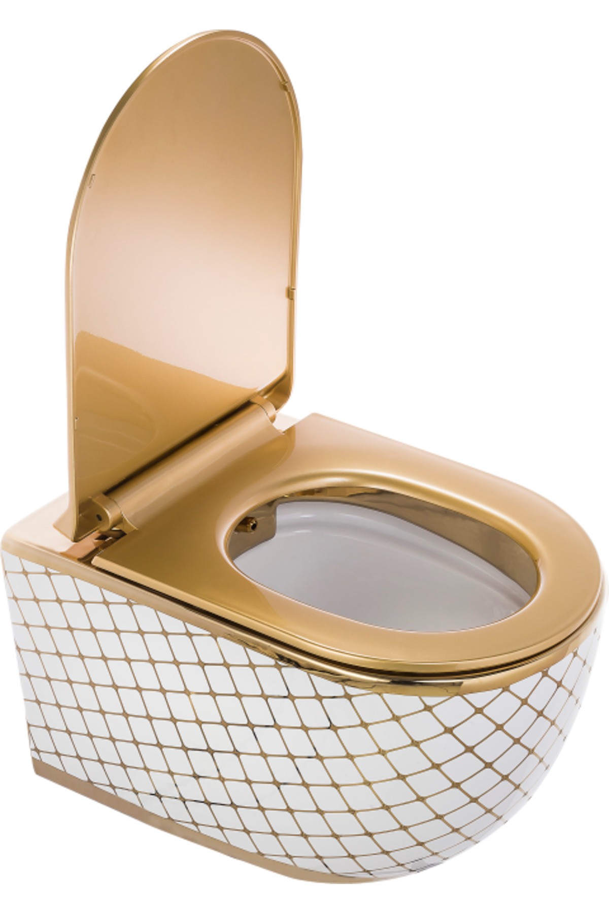Pure Geo. Beyaz Altın Kanalsız Asma Klozet Wh-783+soft Kapak