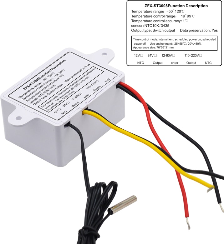 ST3008 220 V 10 A Termostat - Timer Kontrolörü