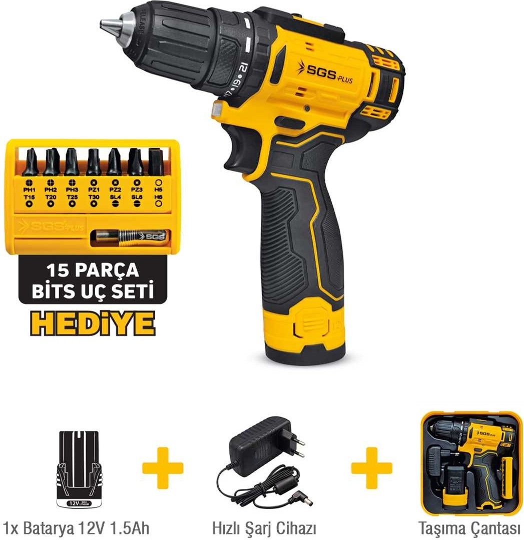 5147 Akülü Vidalama Matkabı 12V Tek Akülü 1,5AMPER