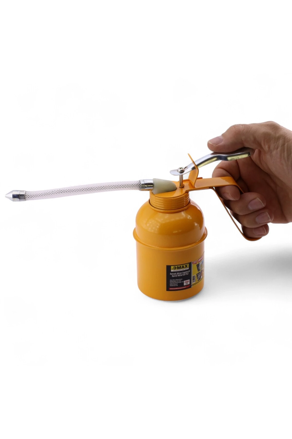 Madeni Yağdanlık 300 ml Spiralli Metal Gövdeli Uçlu Yağ Pompası Araba Makine Atölye Yağdanlığı