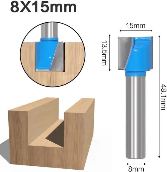 No 6 1 Adet 8mm Shank Yüzey Planya Ahşap Freze Freze Uçları 16 Boyutları Alt Temizleme Ahşap Kesme Yönlendirici Bit (Yurt Dışından)