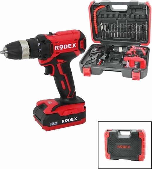 2 Kademe Hız - Vites Şarjlı=çift Batarya 17PCS Uçlu Matkap 0-350 / 0-1350 Rpm 21V/2.0A Lı-Ion RDX-3375A (4887)