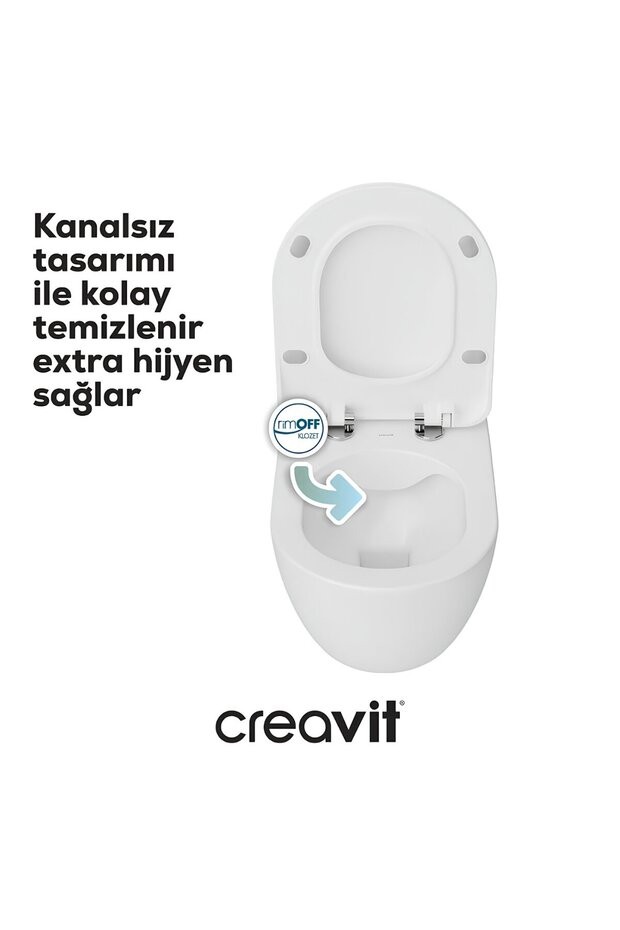 Free Beyaz Kanalsız Asma Klozet FE322, Free Duck Yavaş Kapak