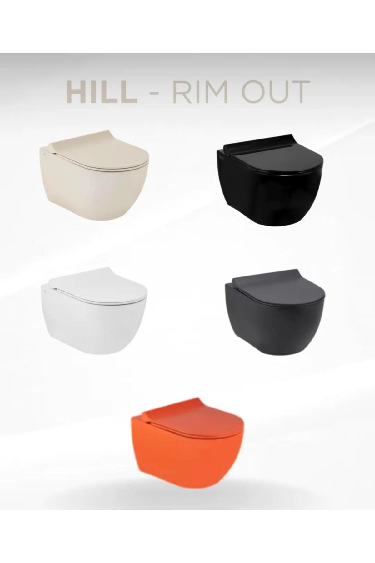 HİLL RİMOUT MAT ANTRASİT KLOZET YAVAŞ KAPANAN ORJİNAL KAPAK A031291H