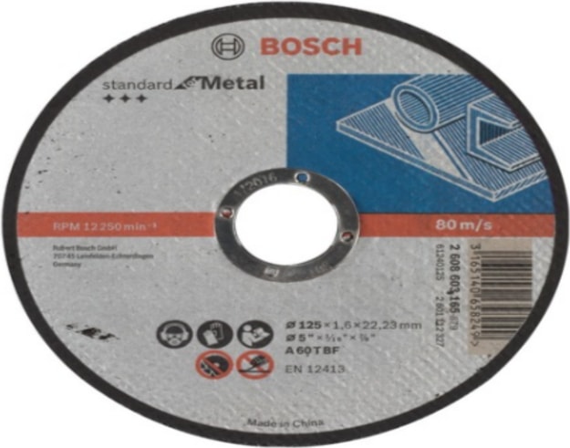 BOSCH Standard For Metal 125X1.6 mm Düz Kesme Diski - 2608603165 x 5 Adet