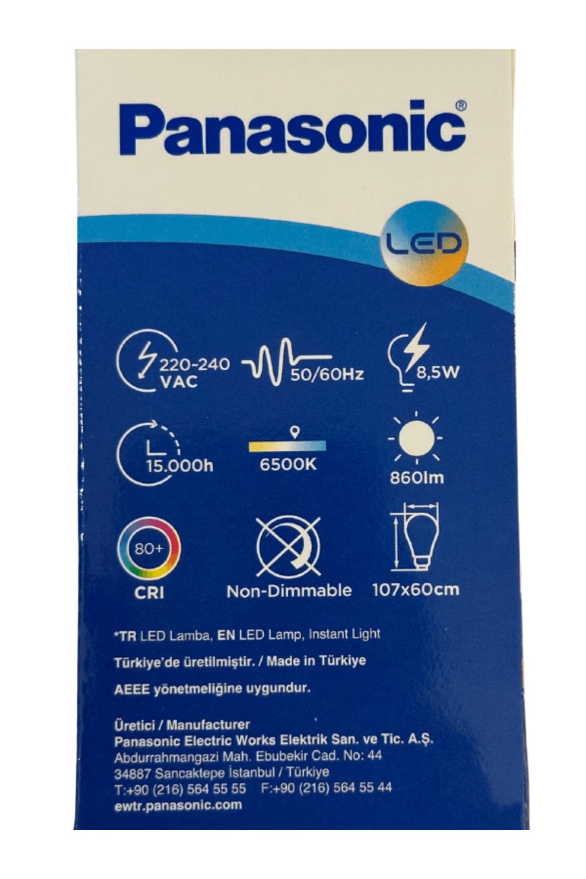 8,5W (60W) 6500K (Beyaz Işık) E27 Duylu Led Ampul (8 Adet)