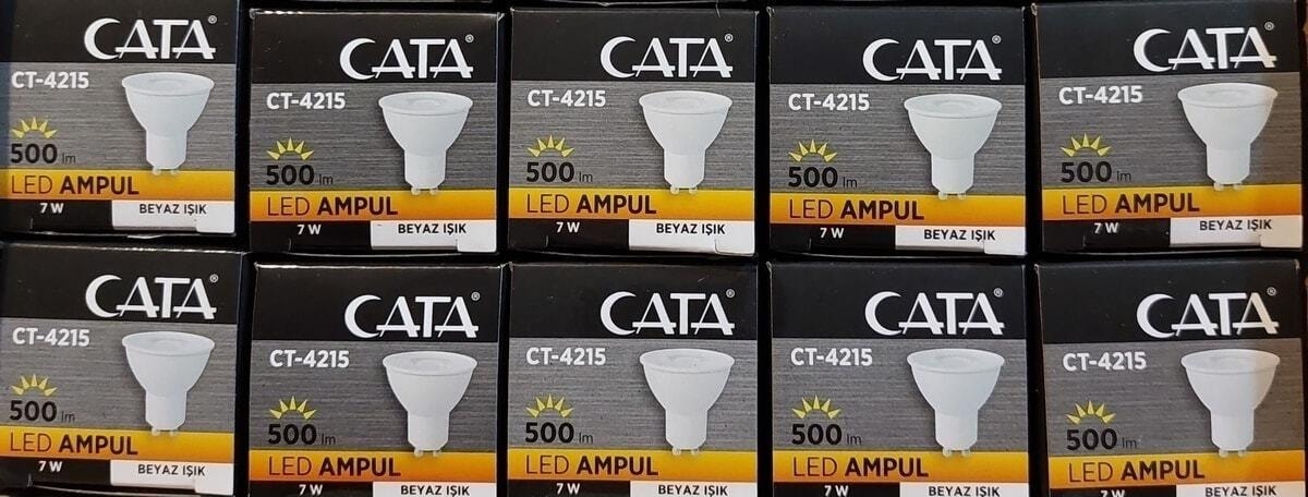 CT-4215 10 Adet Beyaz 7W LED Ampul (GU10) (Beyaz)