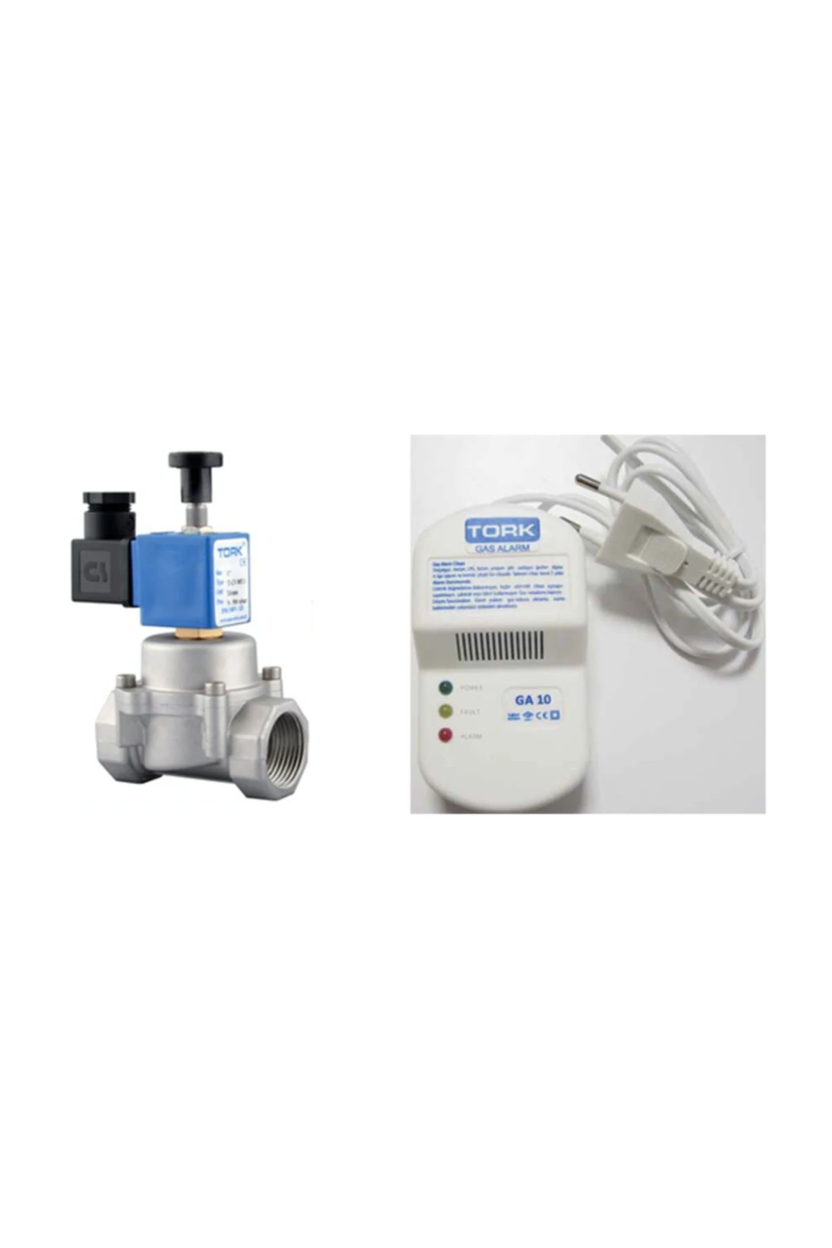 Gaz Alarm +1'' Selenoid Vana Doğalgaz Lpg Güvenlik Seti