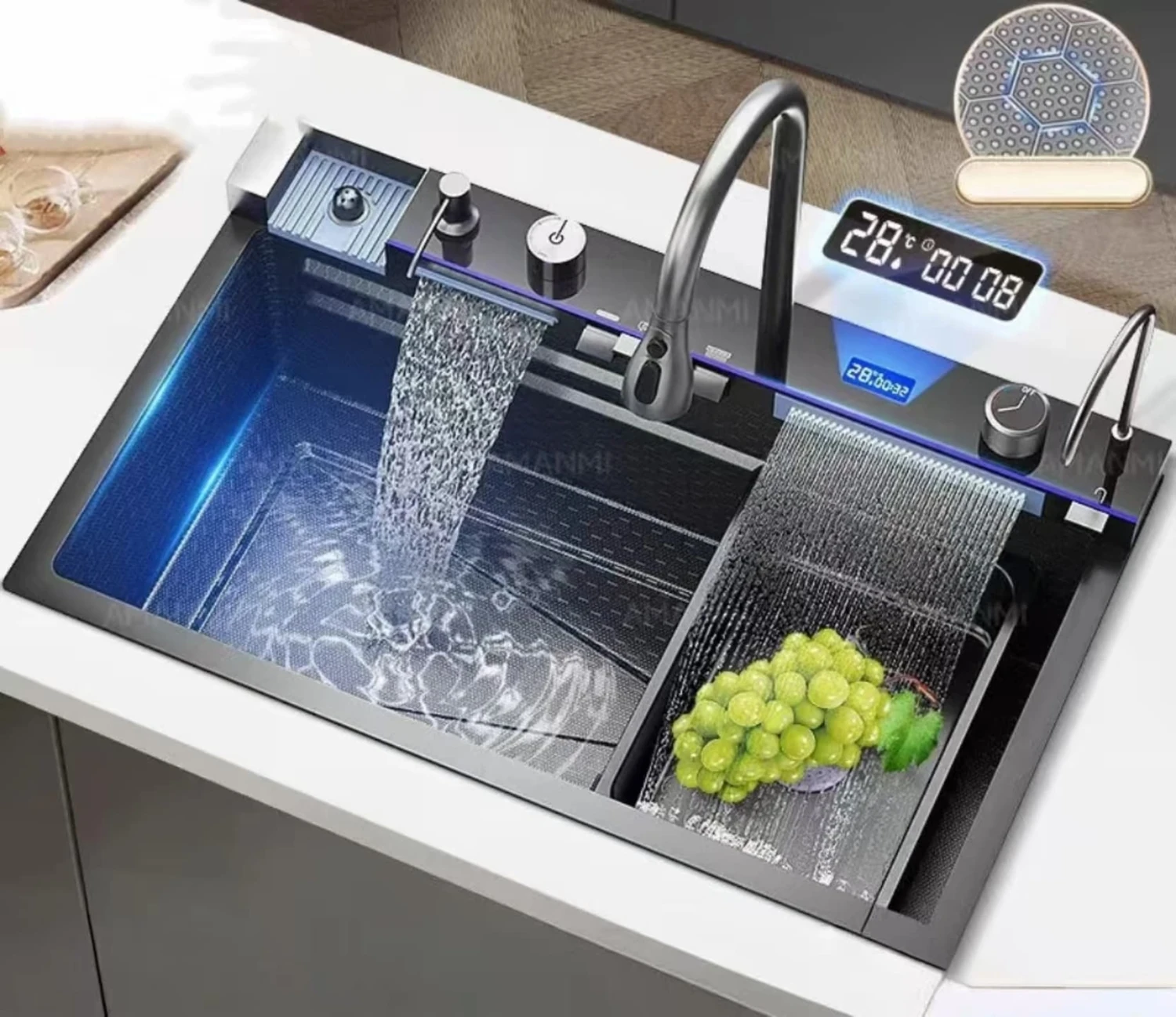 Elektronik 9 Fonksiyonlu Lüx Akıllı Eviye Seti (4 Mm evye)