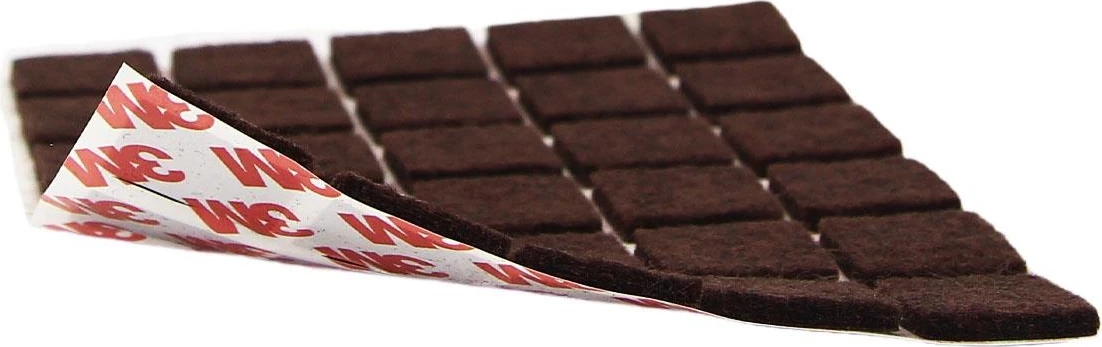 3M Yapışkanlı 40 Adet 25MM Kare Kahverengi Mobilya Sandalye Masa Ayağı Keçesi