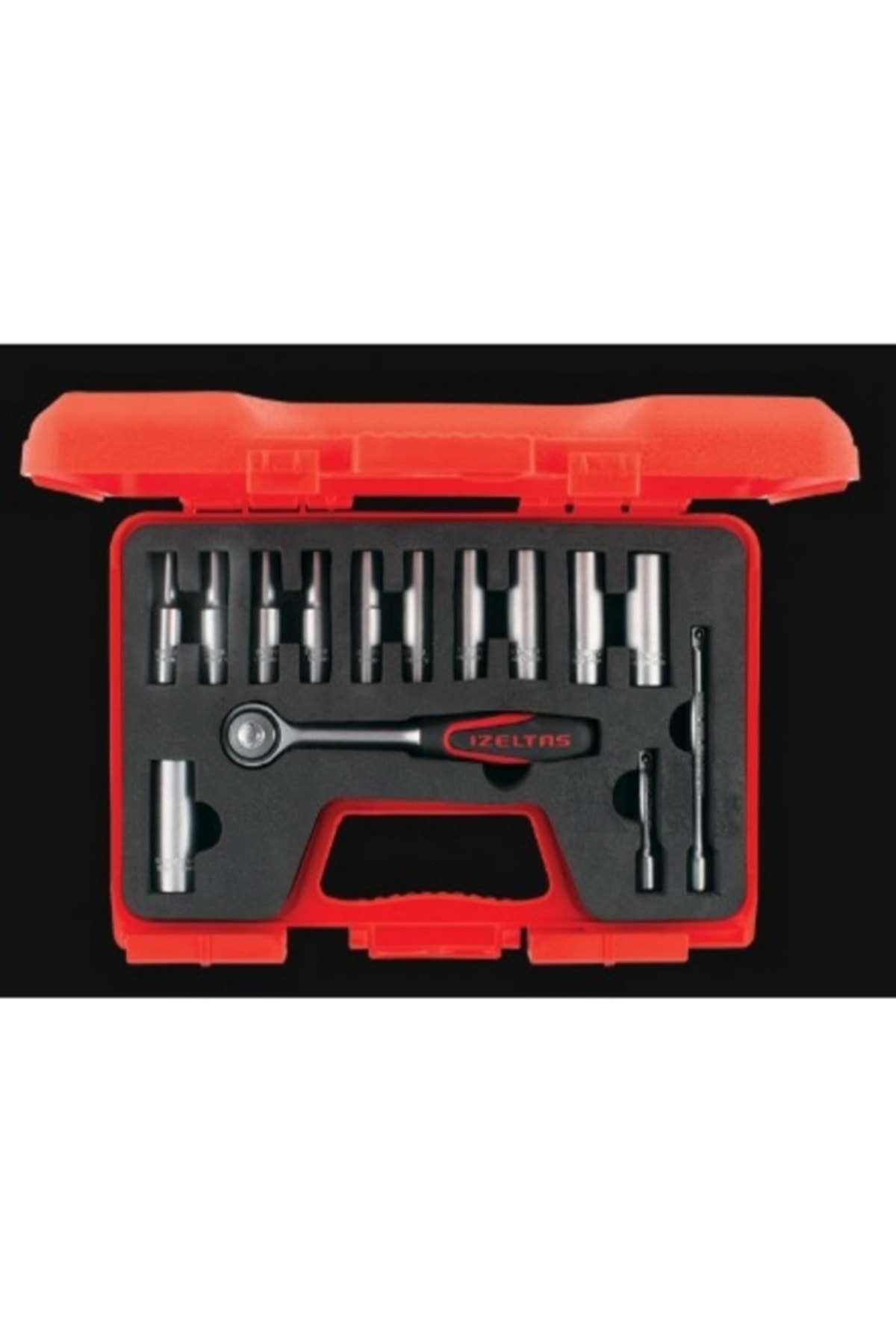 İZELTAŞ 1/4” Altı Köşe Derin Lokma Anahtar Set 14 parça (1107006014)