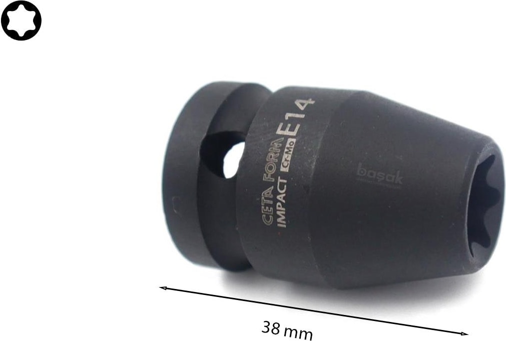 E10 - E24 1/2" Dişi Torx Havalı Lokma Takımı 8 Parça C66-R08