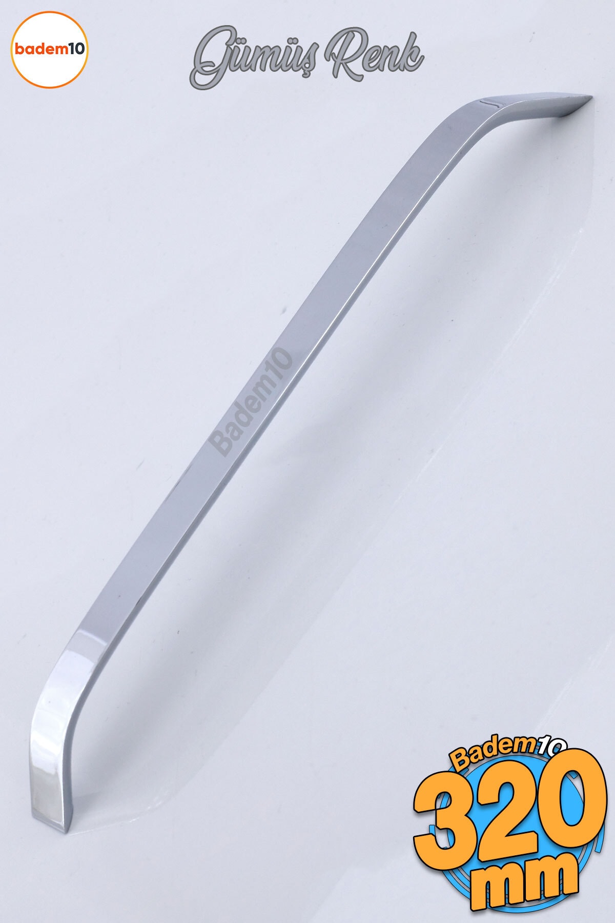 BADEM10 Şahin Krom Gümüş Metal Kulp 320 Mm - 32 Cm Mobilya Mutfak Çekmece Dolabı Dolap Kulpları Kulbu Kulpu