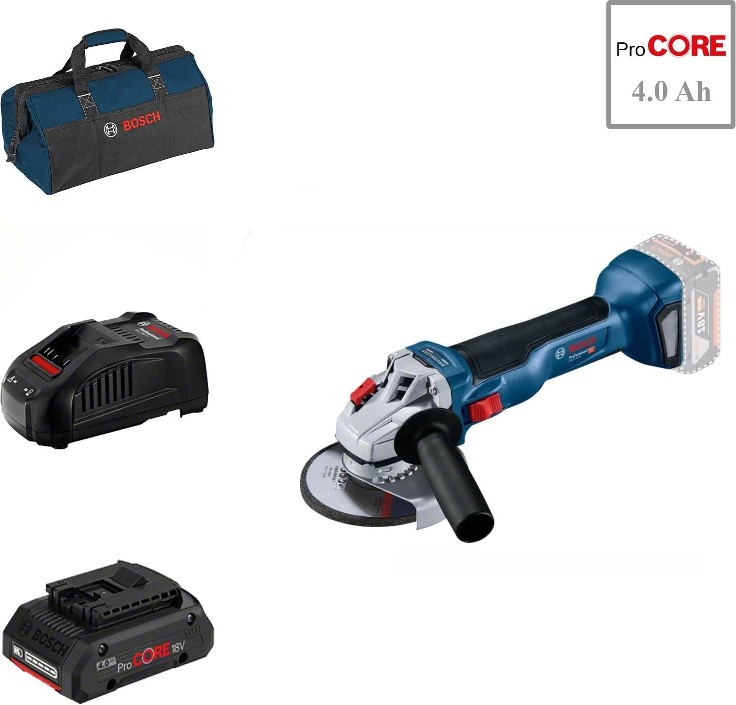 BOSCH Gws 18V-10 1x4 Ah Procore Akülü Taşlama 115 mm Bez Çantalı