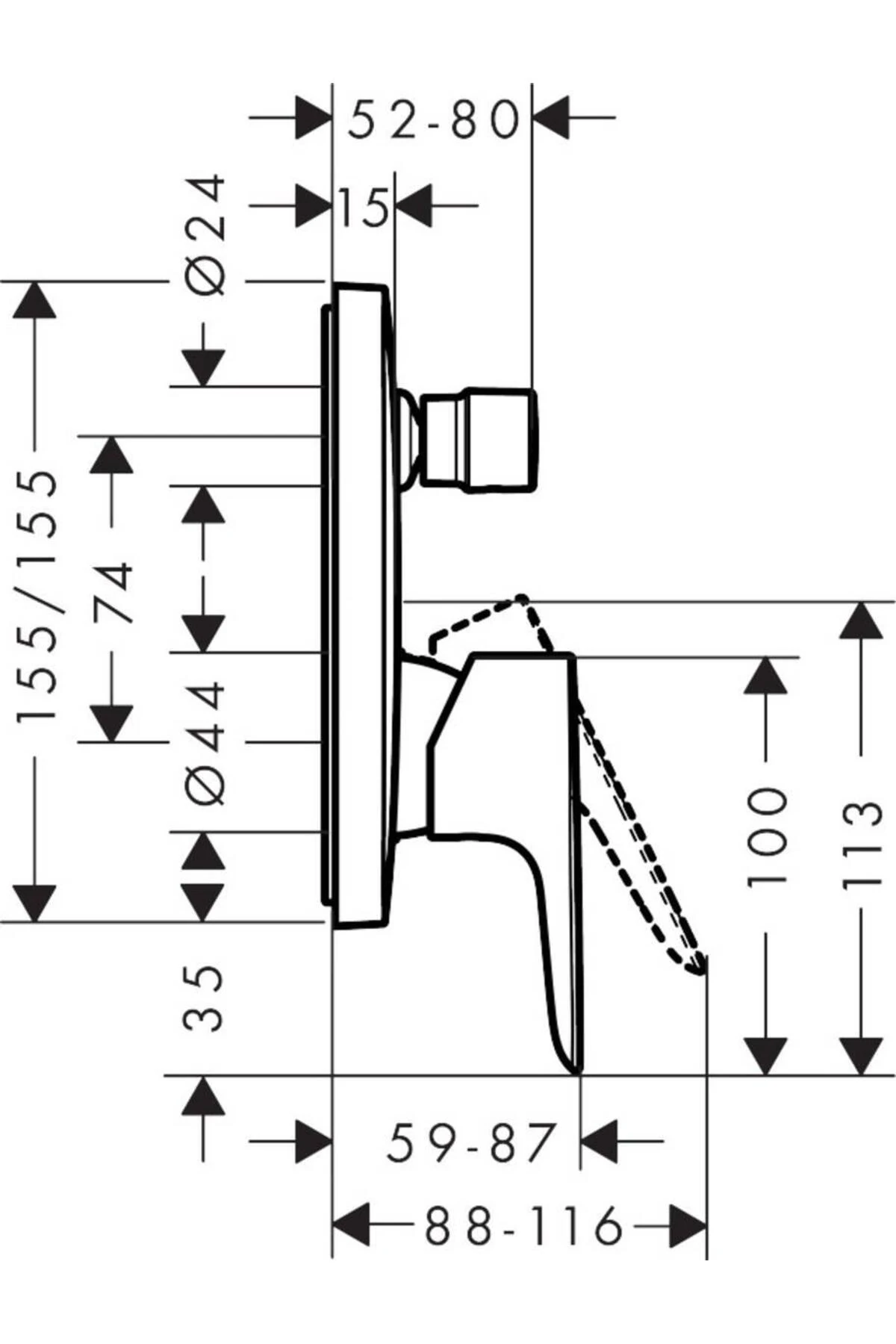 Talis E Tek Kollu Banyo Bataryası Ankastre Montaj - 71745000