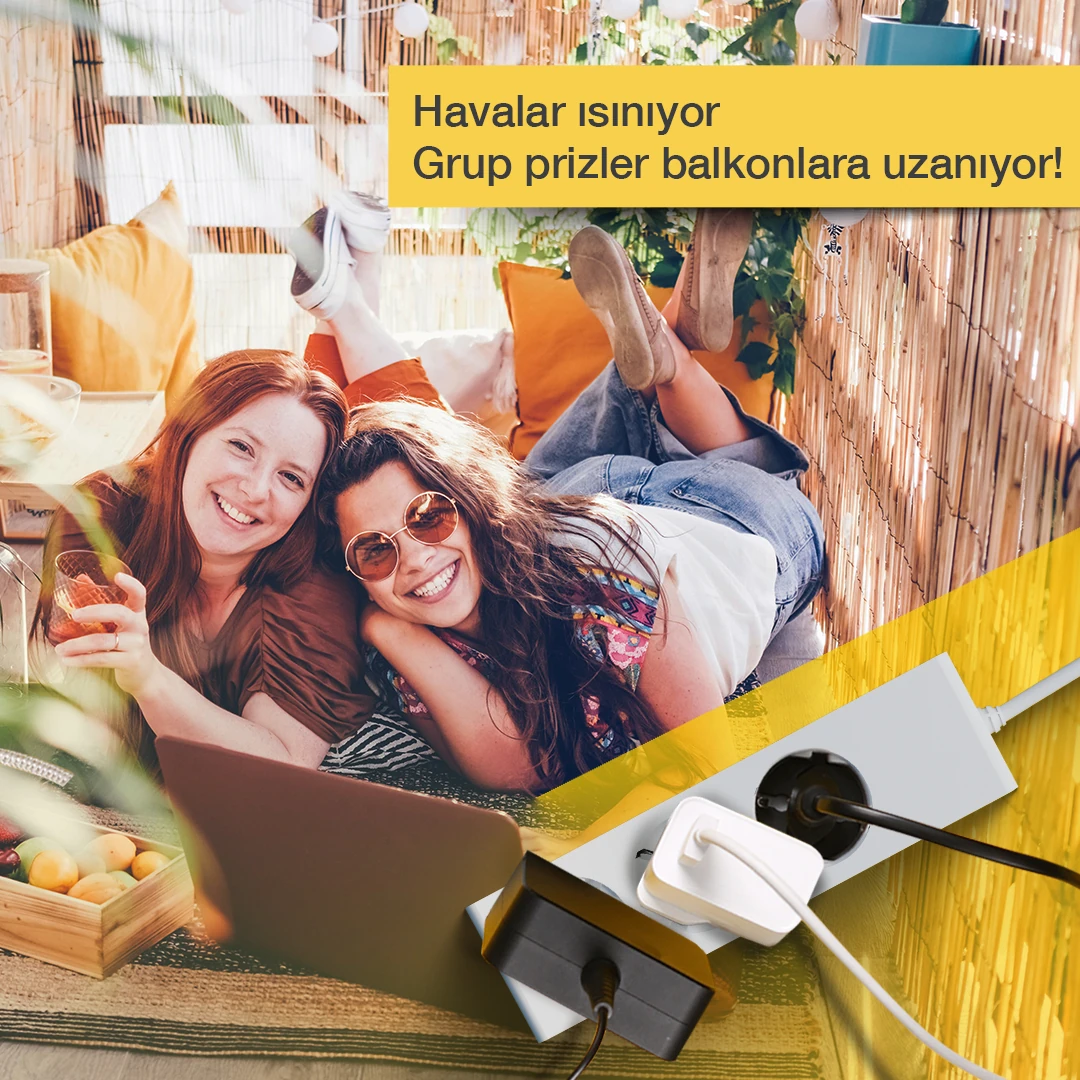 Üçlü Çocuk Korumalı Topraklı Grup Priz 3 Metre