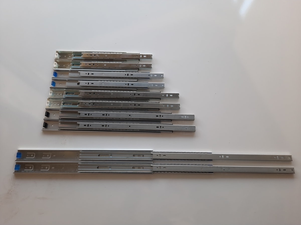 43 mm x 450 mm Teleskopik Ray Çekmece Rayı 1 Takım (2 Adet)